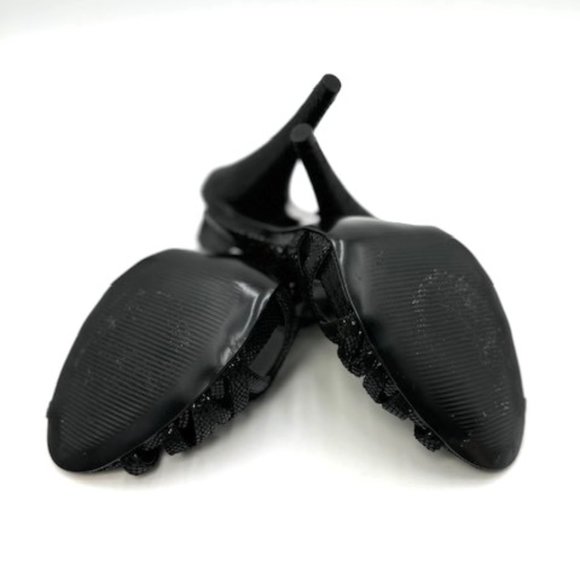 Gianni Bini Black Strappy Shiny Reptile-skin-like Pattern Sized 7M - Picture 6 of 6